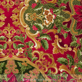 Holiday Flourish - Crimson Metallic Yardage