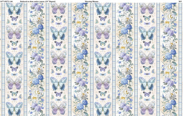 Morning Blooms - Floral Repeating Stripe Multi Yardage
