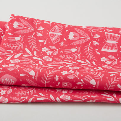 Open Fields : Full of Wonder - Butterfly Frolic Red 2 Yard Cut