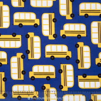 Back to School 2 - Buses Blue Yardage