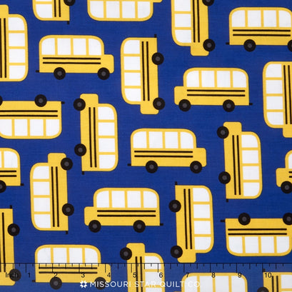 Back to School 2 - Buses Blue Yardage