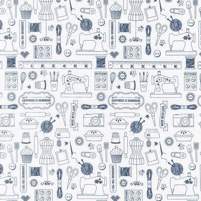 Happiness is Handmade - Homemade Navy Yardage