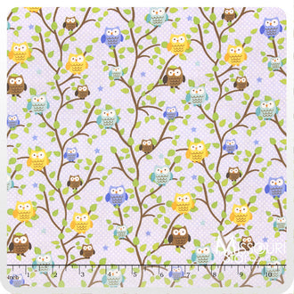 Snips and Snails - Snips Owls Blue Yardage