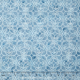 Winter White - Medallions Frost Metallic Yardage