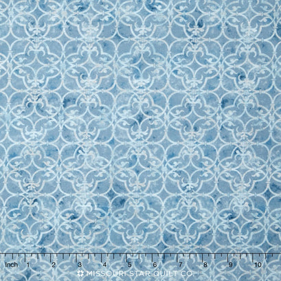 Winter White - Medallions Frost Metallic Yardage