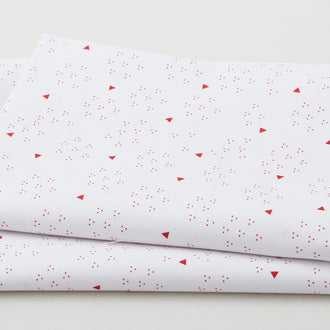 Raspberry Ripple - Triangles White/Red 2 Yard Cut