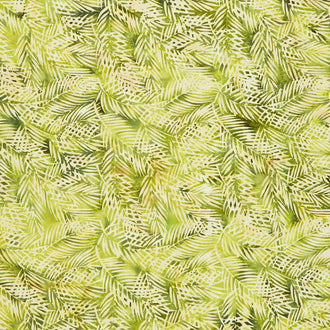 Turtle Cove Batiks - Tossed Palm Green Lemongrass Yardage