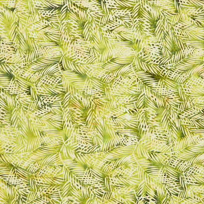 Turtle Cove Batiks - Tossed Palm Green Lemongrass Yardage
