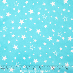 Cozy Cotton Flannels - Aqua Stars Yardage