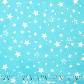 Cozy Cotton Flannels - Aqua Stars Yardage