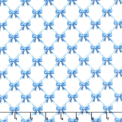 Holiday Flourish - Festive Finery Blue Colorstory Ribbons Delft Metallic Yardage