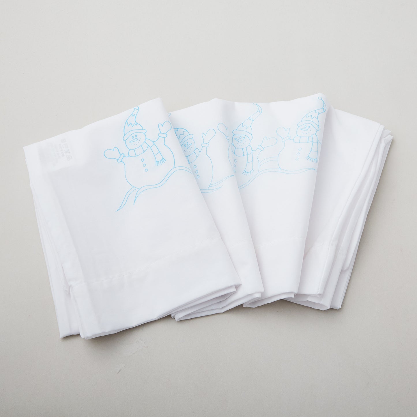 Snowman Row Embroidery Pillowcase Set Alternative View #1