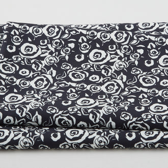 Flower Sketches - Artistic Roses Black/White 2 Yard Cut