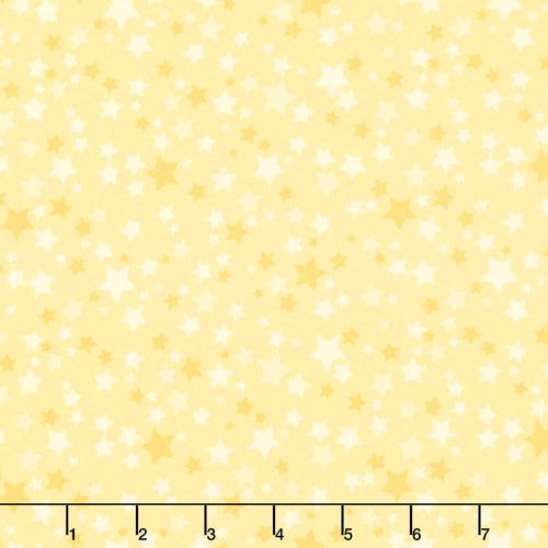 Playtime Flannel - Stars Yellow Yardage Primary Image