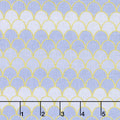 Let's Be Mermaids - Mermaid Scallops Periwinkle Sparkle Yardage