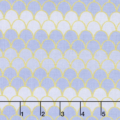 Let's Be Mermaids - Mermaid Scallops Periwinkle Sparkle Yardage