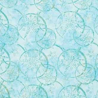 Tonga Batiks - Sage Sonic Stars and Rings Seafoam Yardage