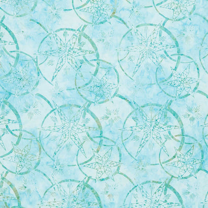 Tonga Batiks - Sage Sonic Stars and Rings Seafoam Yardage