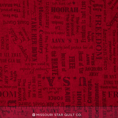 Because of the Brave - Rich Red Yardage