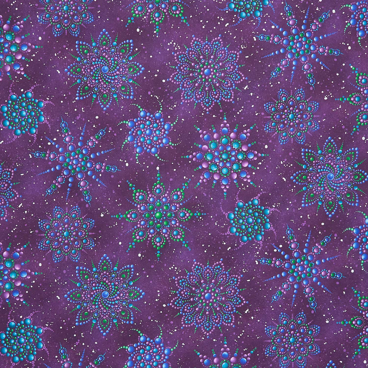 On Dragonfly Wings - Beaded Medallion Dark Purple Yardage Primary Image