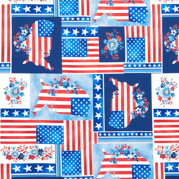 Faith, Family, Freedom - Americana Patchwork Multi Yardage Primary Image