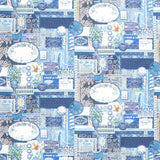 Curated in Color - Collage Blue Yardage Primary Image
