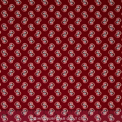 Americana II - Swirls Red Yardage