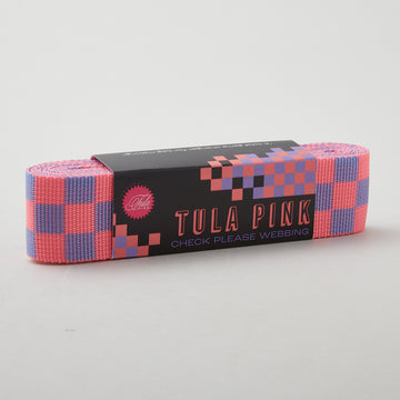 Tula Pink Check Please 1-1/2" Webbing - Nova Purple/Pink - 3 Yard Pack