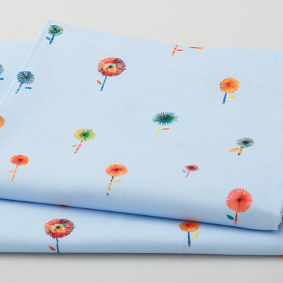 Flora & Fun - Puff Flowers Sky 2 Yard Cut