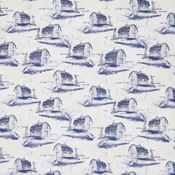 Morning Serenade - Barn Toile Blue Yardage