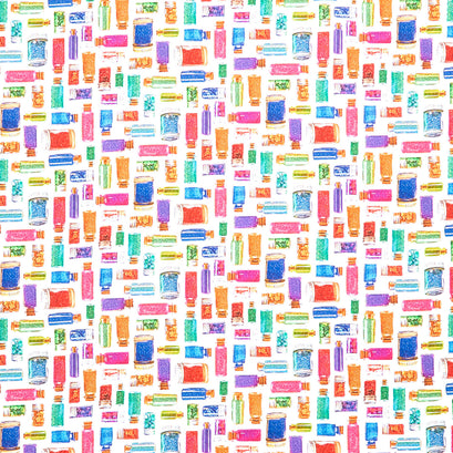 Rainbow Crafter's Stash - Jars White Yardage