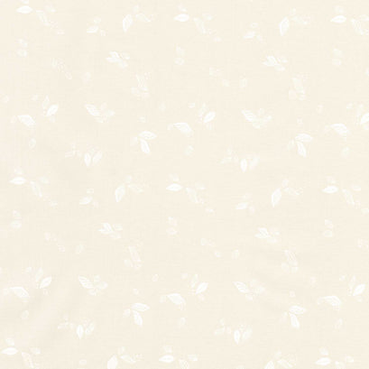 Folk and Lore - Leaf Twirl Eggshell White Yardage