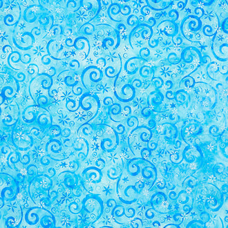 Artisan Batiks - Snowscape Swirls Breeze Metallic Yardage