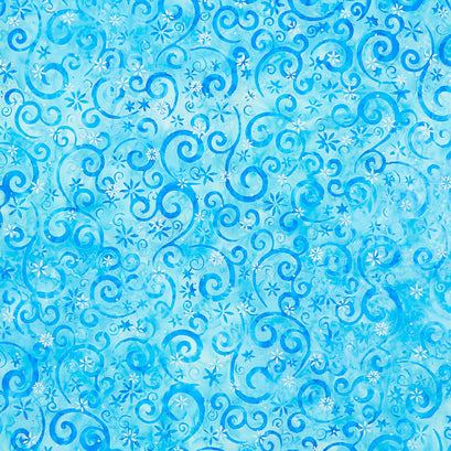 Artisan Batiks - Snowscape Swirls Breeze Metallic Yardage