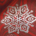 Holiday Flourish 11 - Silver Marble Snowflakes Scarlet Metallic Yardage