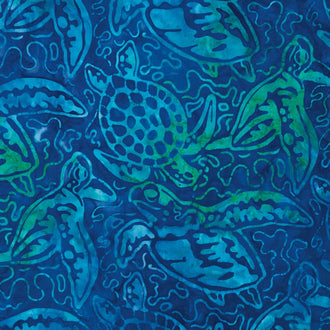 Artisan Batiks - Totally Tropical 5 Turtles Caribbean Yardage