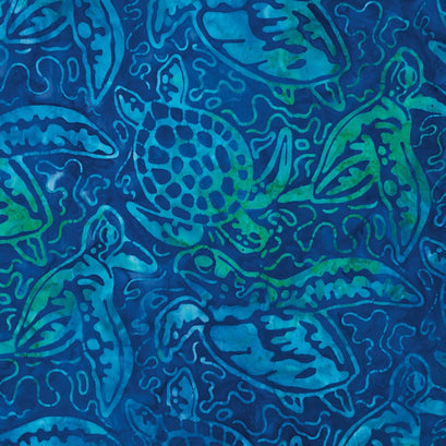Artisan Batiks - Totally Tropical 5 Turtles Caribbean Yardage