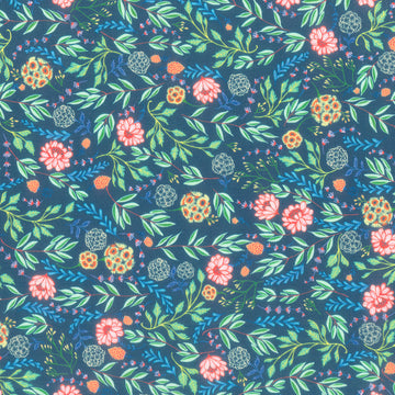 Faraway Florals - Vines Ocean Yardage Primary Image