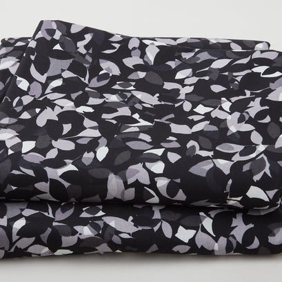 Dappled Leaf - Black/Charcoal 108" Wide 3 Yard Cut