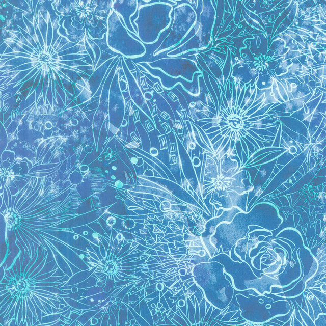 Coming Up Roses - Their Garden Sapphire Yardage Primary Image