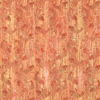 Oriental Gardens - Koi Orange Digitally Printed Yardage