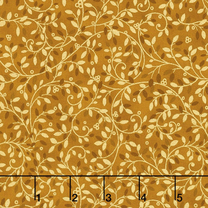 Holiday Flourish 10 - Holiday Leafy Vines Gold Metallic Yardage