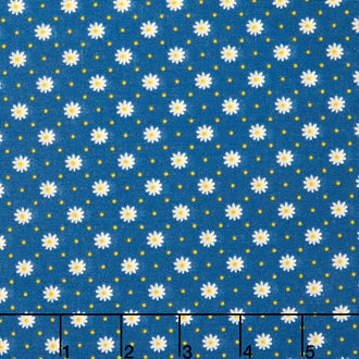 Gingham Girls - Gingham Flower Blue Yardage