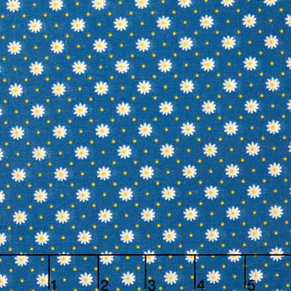 Gingham Girls - Gingham Flower Blue Yardage