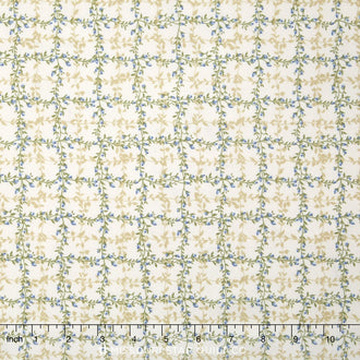 Le Jardin Parisien - Flower Grid Ivory Yardage