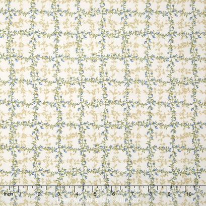 Le Jardin Parisien - Flower Grid Ivory Yardage