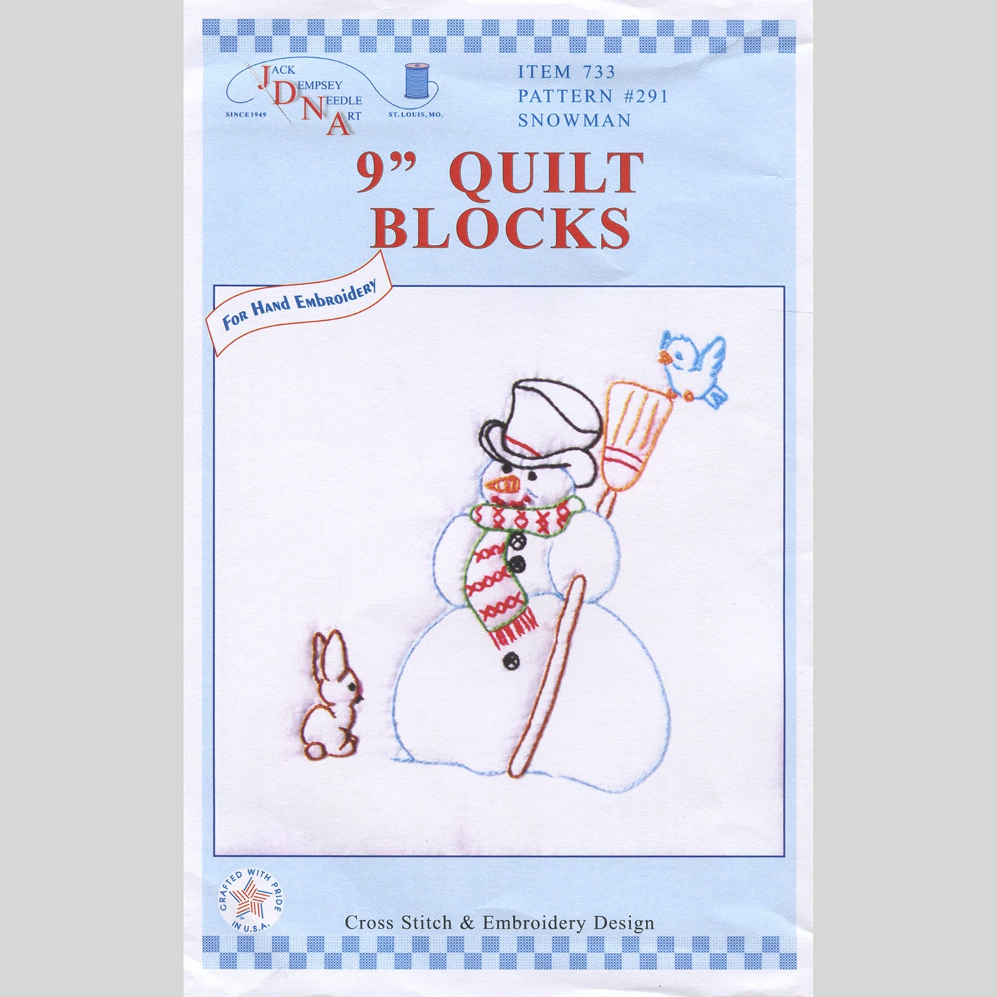 Snowman 9" Embroidery Quilt Blocks Set Alternative View #3
