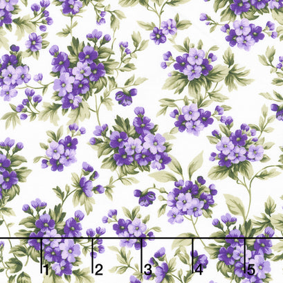 Georgina - Flowers Vintage White Yardage