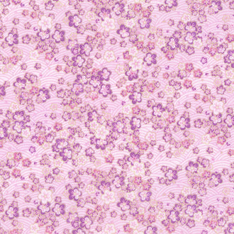 Shizuka - Weave and Florals Pink Metallic Yardage