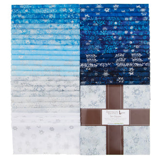 Artisan Batiks - Snowflakes 2 Metallic Ten Squares
